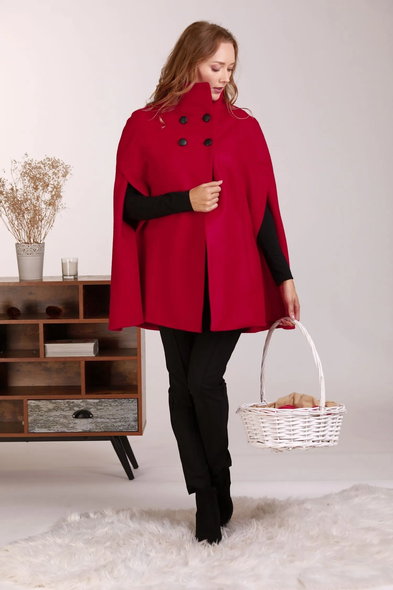Black Elegant Cape Coat