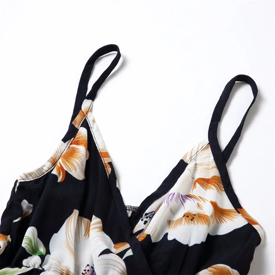 Black Floral Matching Family Dress Maxi Dress for Mommy and Me Matching Outfits