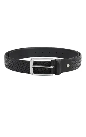 Black Mat Embossed Men's Belt