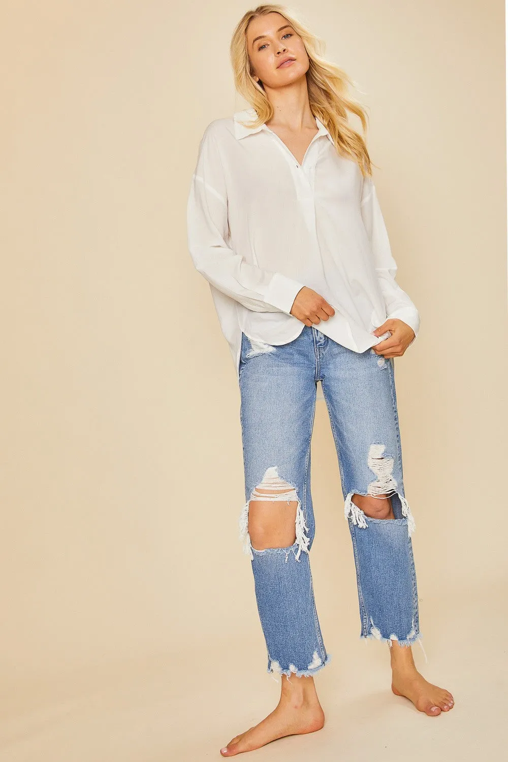 Don't Think Twice Crop Straight Leg Denim