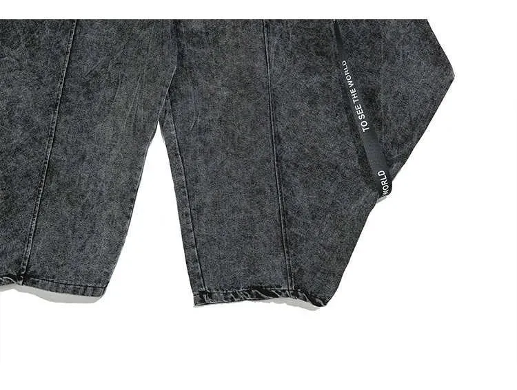 HEYFANCYSTYLE Gray Denim Harlem Wide Leg Pants