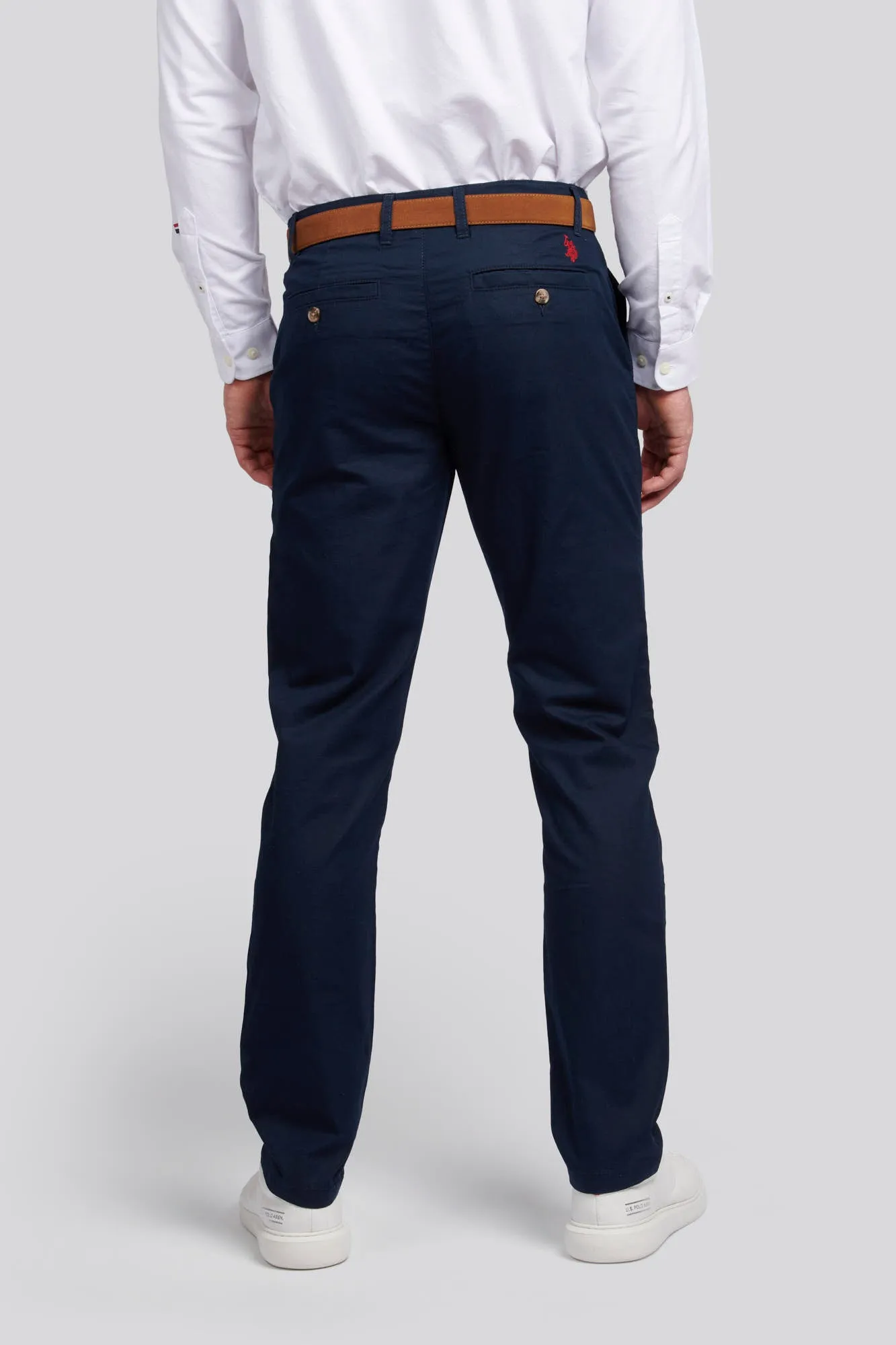 Mens Linen Blend Chino in Dark Sapphire Navy