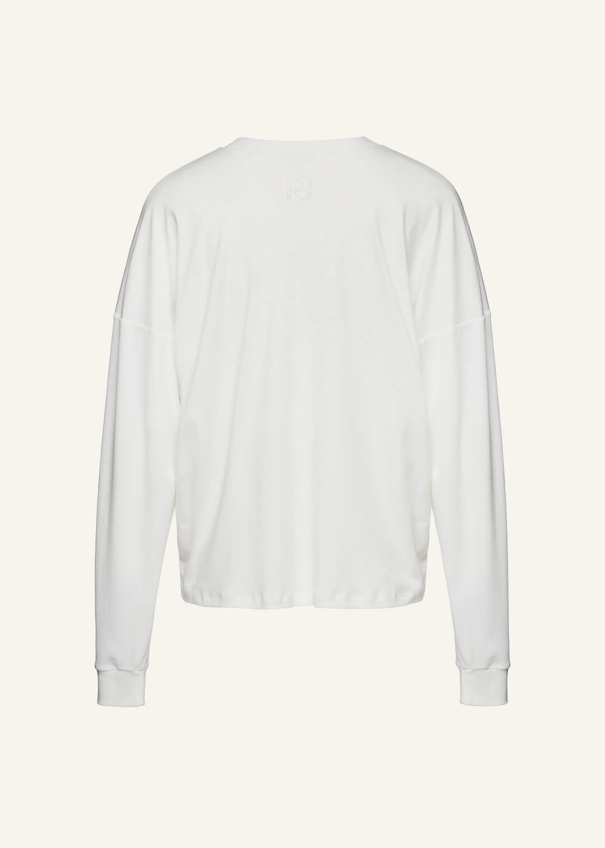 Oversized long sleeve t-shirt in cream