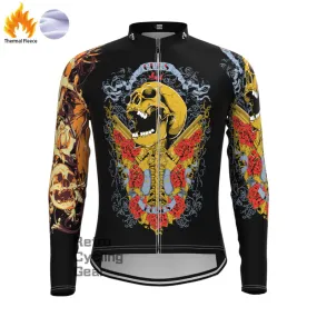 Scary skull Fleece Long Sleeve Jersey