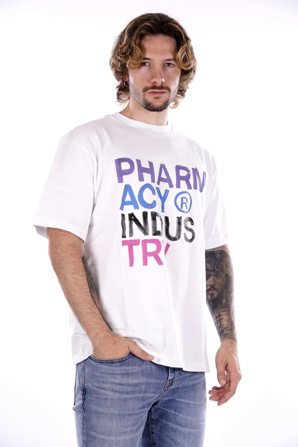 T-shirt PHARMACY INDUSTRY da Uomo - bianco PHABM00031BIANCO