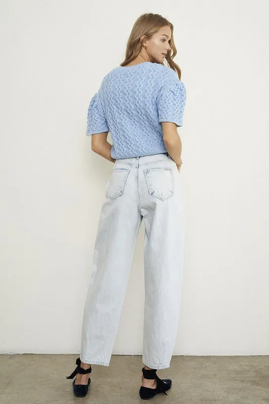TEEK - Light Washed High Rise Balloon Slouch Jeans