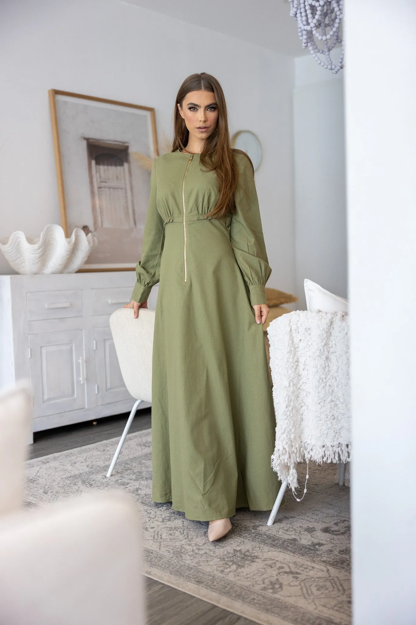 The Crescent Oakley Zip Maxi Dress
