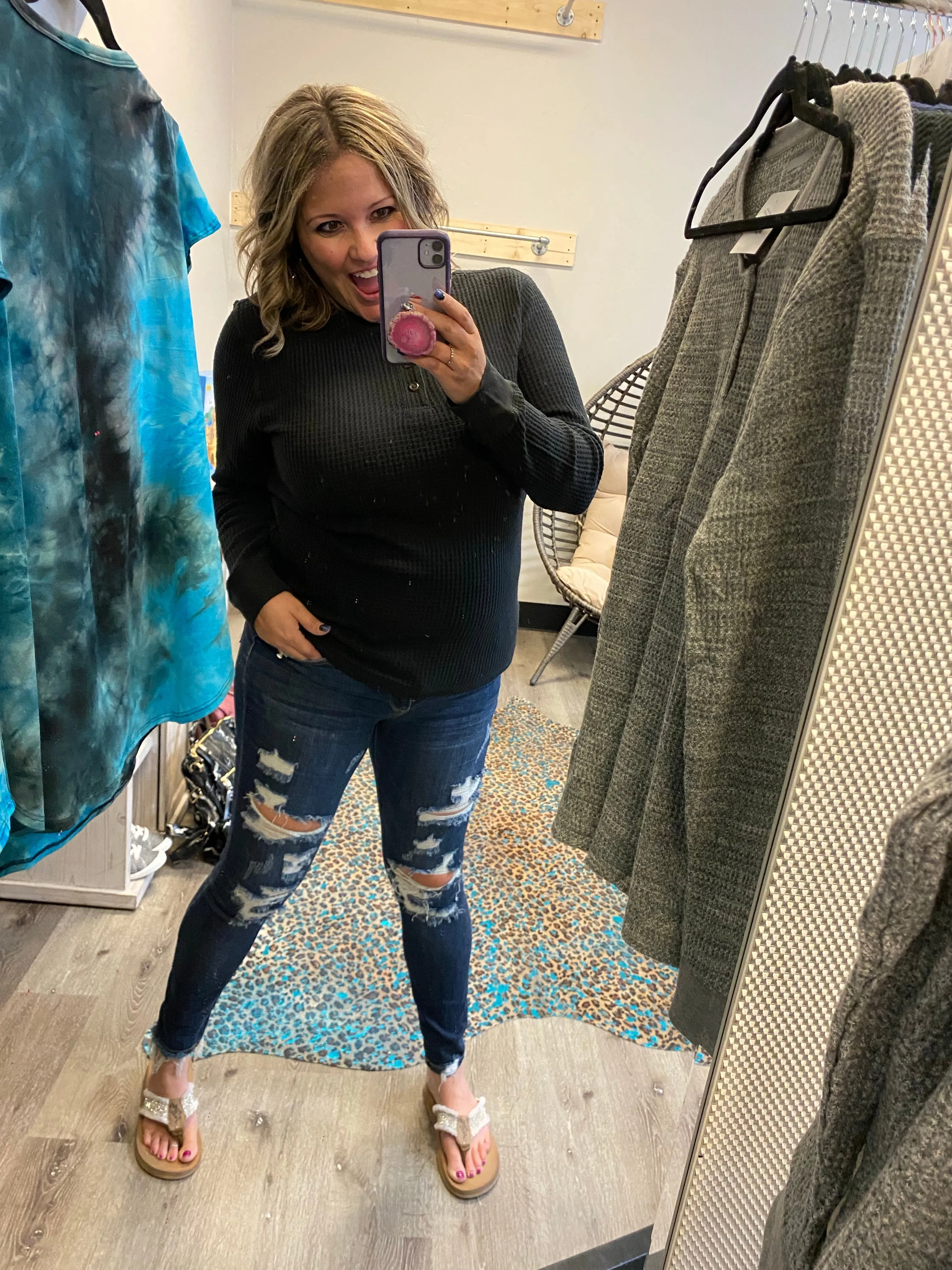 Thermal Long Sleeve Henley (Multiple Colors)