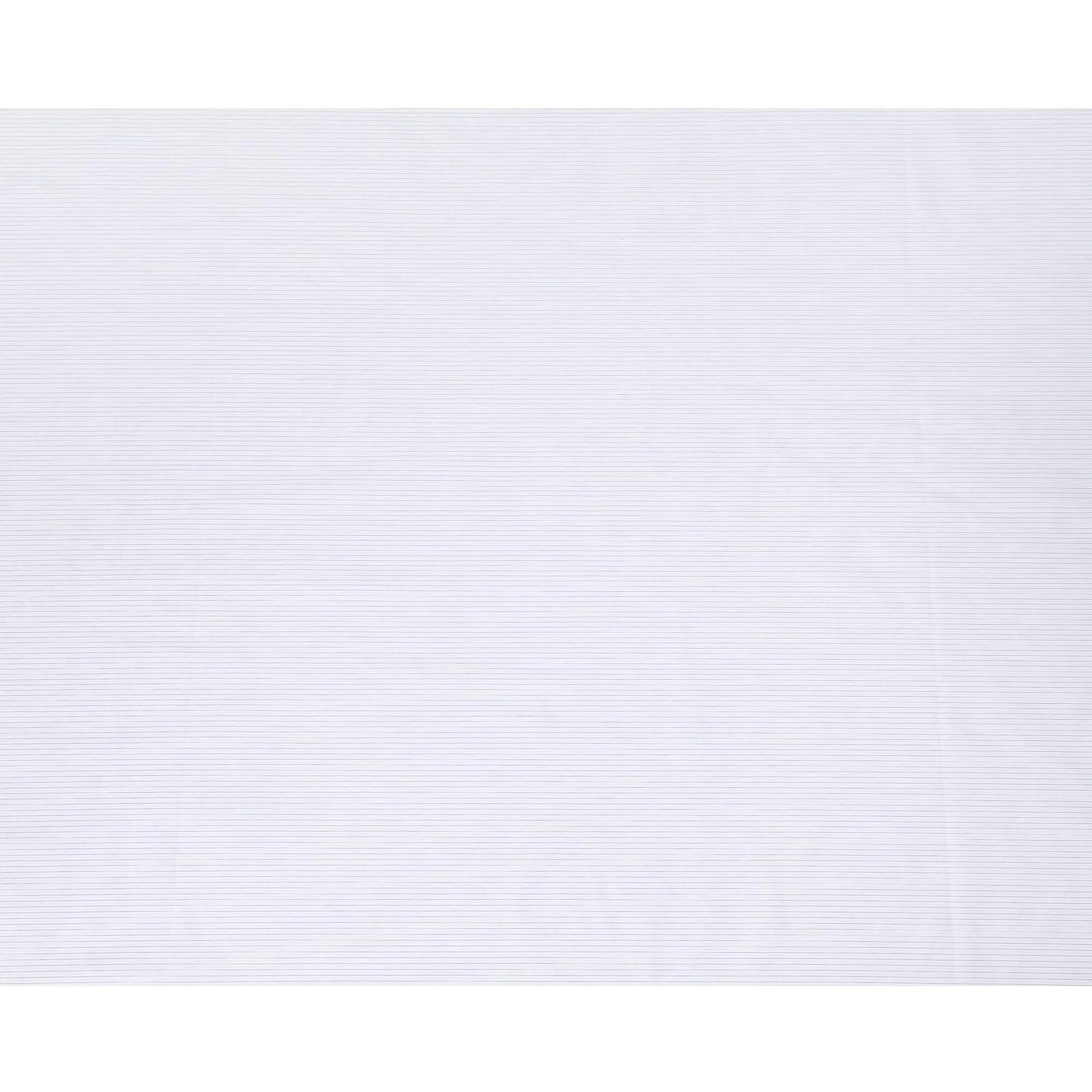 White blended cotton shirting fabric with powder blue and blue print in stripe design-D6342