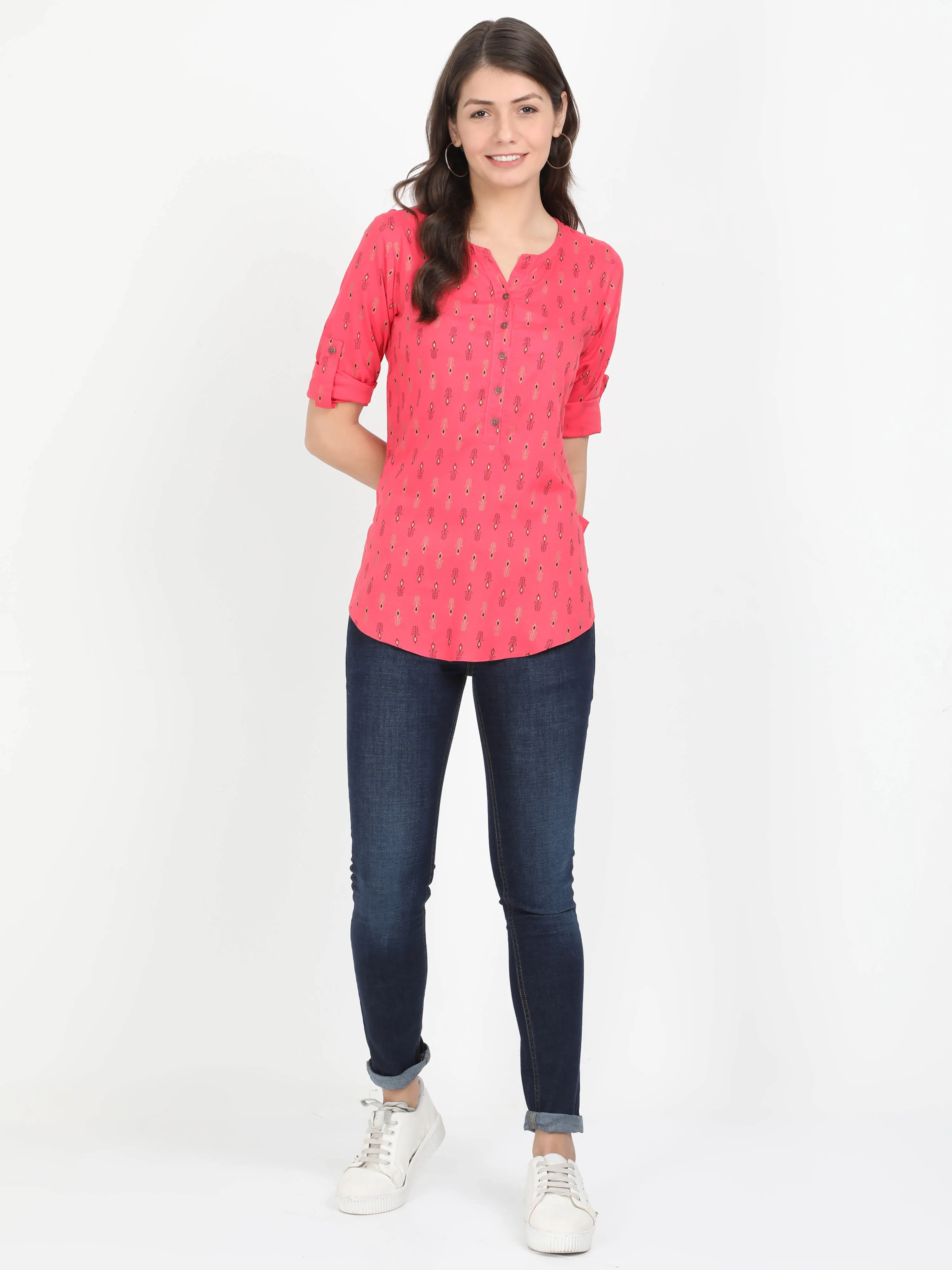 Women Red Casual Top