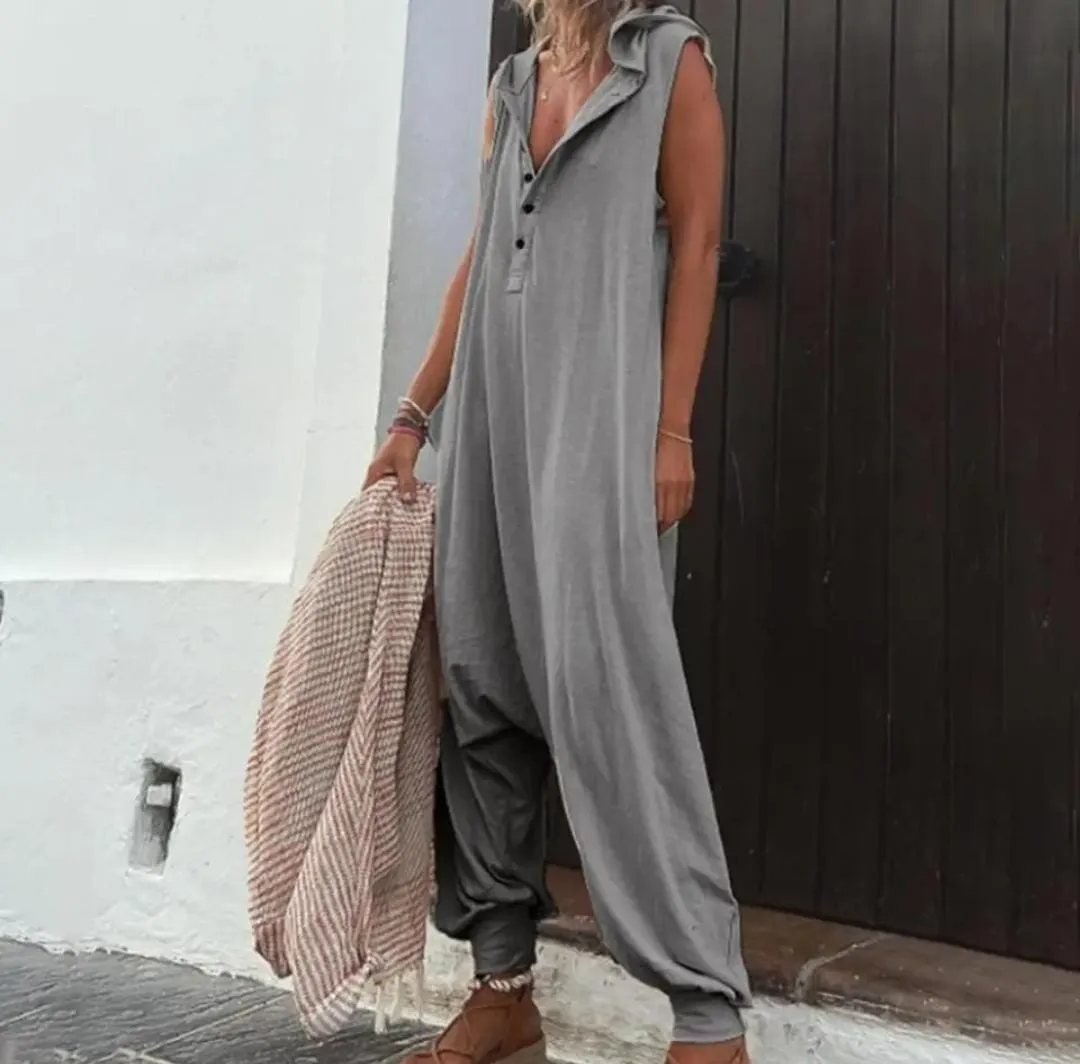 Women's Breathable Hooded Stylish Jumpsuit 116502