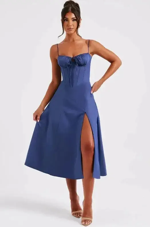 Womens Strappy Summer Midi Dress